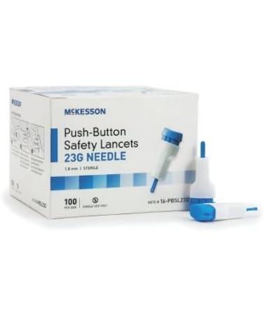 Buy McKesson Push-Button Safety Needle 23 Gauge 1.8mm Depth - MCK16232400 | International Shipping Available - Buy Online on GoSupps.com