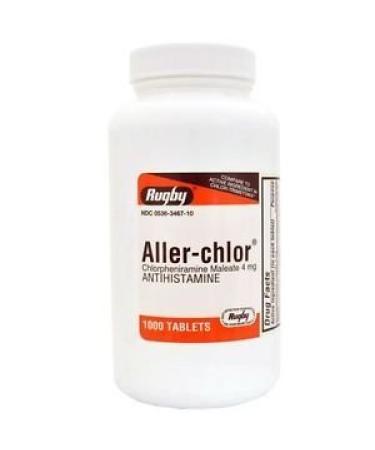 1000 CT RUGBY ALLER-CHLOR 4 HOUR CHLORPHENIRAMINE MALEATE 4MG ANTIHISTAMINE *COMPARE TO CHLOR-TRIMETON ALLERGY TABLETS AND SAVE* by Chlor-Trimeton