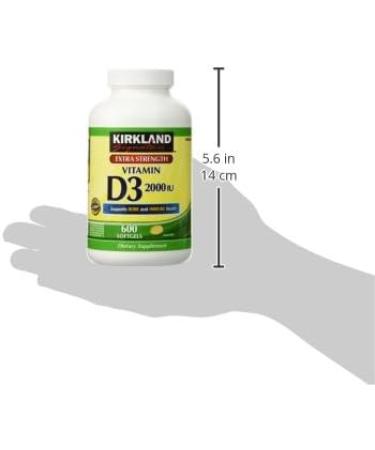 Kirkland Extra Strength Vitamin D-3 2000 IU - 600 Soft Gels | High Potency Supplement - Buy Online on GoSupps.com
