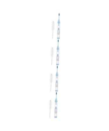 Homsfou 4 pieces toothbrush gifts clean ortho toothbrush toothbrush remover mini toothbrush clamp cleaning toothbrush folding pktg clean dental floss 1 piece (1 Pack) bluex4stk