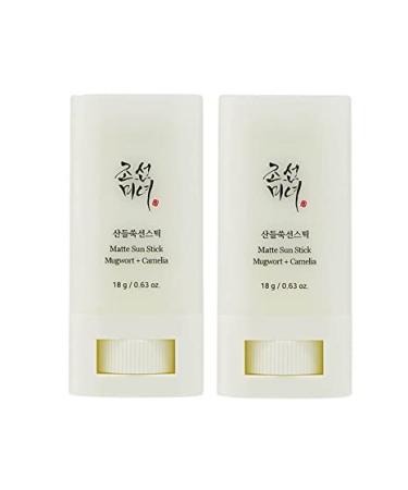 Joseon Sunscreen Stick - Matte Sun Stick Mugwort+Camelia Sun Stick SPF50 Moisturizing Sunscreen 2023 Sun Cream for All Skin Types (2pcs)