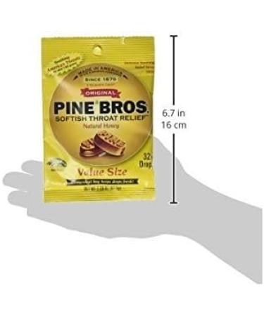 Pine Bros Softish Throat Drops - Natural Honey 30 Drops Per Bag (5 Bags) - Soothing Sore Throats International Shipping Available - Buy Online on GoSupps.com