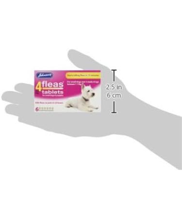 Johnsons Veterinary Products 4Fleas Tablets for Puppies and Small Dogs Treatment Pack 6 Count (Pack of 1) Puppy 6 Treatment 1x6 - Buy Online on GoSupps.com