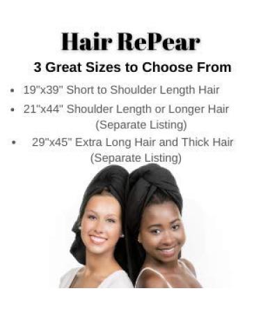 Hair RePear Ultimate Short Hair Towel - Anti Frizz Premium Cotton - 3 Sizes, Black - Buy Online on GoSupps.com