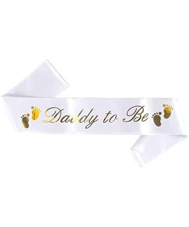 Dad To Be Gender Reveal Father To BeDaddy to Be Sash - Classy Baby Shower Sash For Dad To Be (White w/Gold Lettering) - Buy Online on GoSupps.com