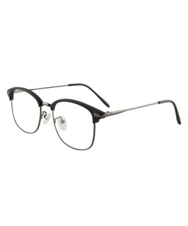 Newada oversized reading glasses for women and men metal blue light blocking HD computer reader glare-free flat light mirror (color: Black-Gray Size: +1.00)