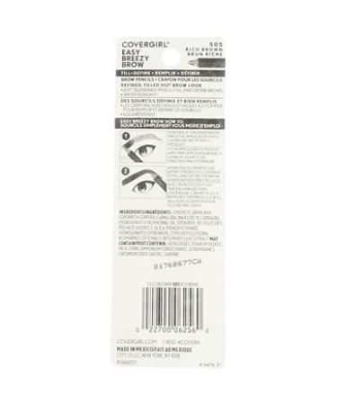 Buy CoverGirl Easy Breezy Brow Fill+Define Pencils Rich Brown - Pack of 6 | International Shipping Available - Buy Online on GoSupps.com