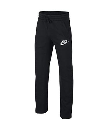 NIKE Sportswear Boys' Club Fleece Open Hem Pants Black/White Medium