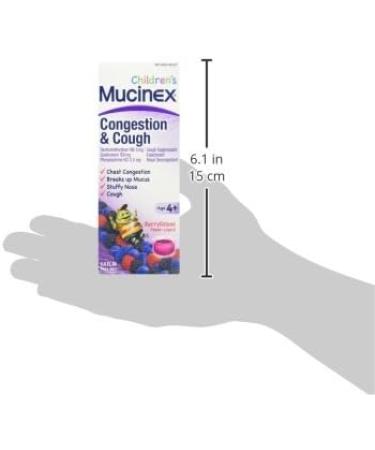 Mucinex Children s Cough & Congestion Multi-Symptom Relief Cough Suppressant Expectorant Nasal Decongestant Very Berry Flavor 6.8 FL OZ (Pack of 5) 6.8 Fl Oz (Pack of 5) Cough & Congestion - Buy Online on GoSupps.com