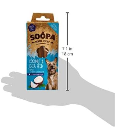 Soopa Grain Free Coconut and Chia Seed Dental Dog Treats 4 Sticks - Natural Teeth Cleaning for Dogs - Buy Online on GoSupps.com