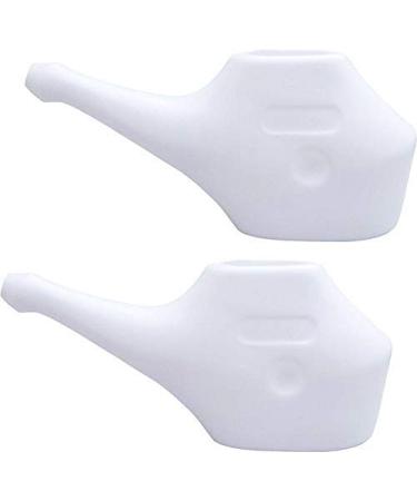 Economy Light-Weight Durable Neti Pot - Handy Compact and Travel Friendly Dishwasher Safe eco Friendly Natural Treatment for Sinus and Congestion-White Set of 2