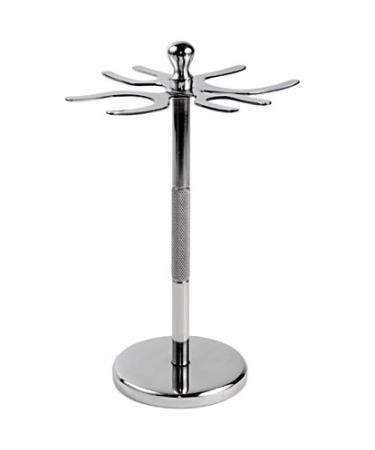Deluxe Stainless Steel 4 Prong Safety Razor and Shave Brush Shave Stand