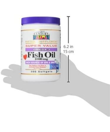 21st Century Fish Oil 1000 mg - 300 Softgels for Heart & Joint Health - Buy Online on GoSupps.com