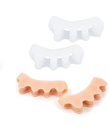 KJ BN Toe Corrector for Hallux Valgus - 2 Pairs for Men & Women - White & Skin Color Options | International Shipping - Buy Online on GoSupps.com