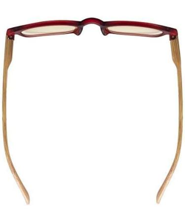 Eyekepper UV Protection Reading Glasses - Bamboo Look Anti-Reflective Red Frame & Yellow Tinted Lenses +3.0 - Buy Online on GoSupps.com