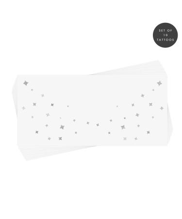 Dew Drops Eye Jewel Set - 10 Premium Waterproof Silver Foil Temporary Flash Tattoos | Party Favor Face Jewels, Stars & Freckles - Buy Online on GoSupps.com