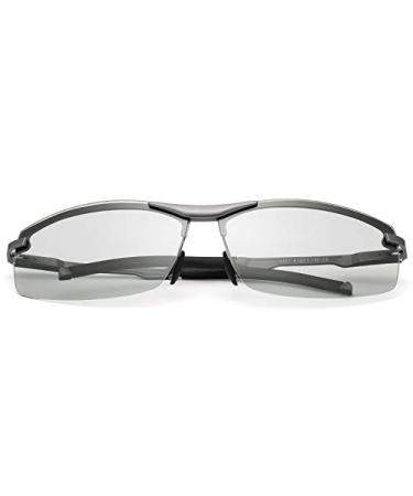 Photochromic Sport Polarized Sunglasses for Men Women Driving Glasses Cycling UV400 Protection Eyewear Anti Glare Eyeglasses A557 Gun Color