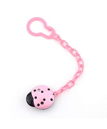 Greattangle-u Security Food quality silicone baby pacifier mouth infant toddler bite ring funny feeding nipple with anti-drop chain pink