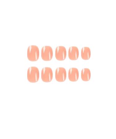 Foccna Super Short Fake Nails - Pink Press on Acrylic Full Cover Oval False Nails for Daily Wear - 24Pcs (Orange) - Buy Online on GoSupps.com