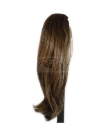RemyHaar.eu | 30cm Clip-In Ponytail Hair Extension (100g) - Straight Brown Mix 4/30# - Perfect for Effortless Style - Buy Online on GoSupps.com