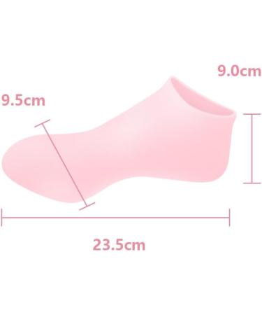 ANCLLO Silicone Moisturizing Socks Women Foot Spa Pedicure Silicone Socks for Cracked Feet Elastic Non Slip Multi Purpose Pink (M) - Buy Online on GoSupps.com