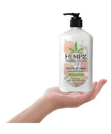 Hempz Peaches & Cream Herbal Body Moisturizer 17oz - Hydrating Lotion - Buy Online on GoSupps.com
