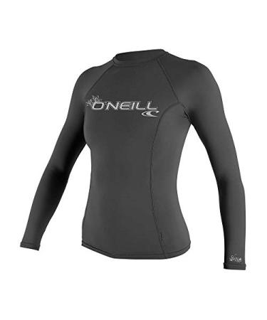 O'Neill Wetsuits Women's Basic 50+ Long Sleeve Rash Guard Graphite Large