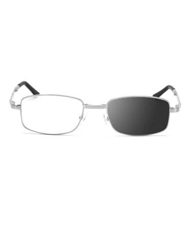 Dibako Intelligent photochrome reading glasses Progressive Multi Focus Dioptria Sunglasses Foldable Ultra -Eighth Glasses For Women Men (Size: +3.00)