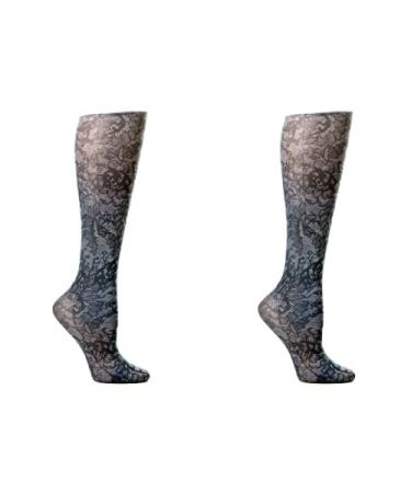 Celeste Stein Therapeutic Compression Socks Midnight Lace 8-15 mmhg.6 Ounce (Pack of 2)