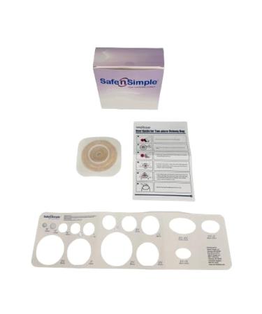 Safe n Simple 4 1/4" x 4 1/4" 2-Piece Ostomy Wafers with Tape Collar - Standard Wear Flat 1 3/4" Flange Cut to Fit White - Ostomy Supplies - Ostomy Wafer - Ostomy Care Products - 10 Count 4 1/4" x 4 1/4" Standard - Flat White