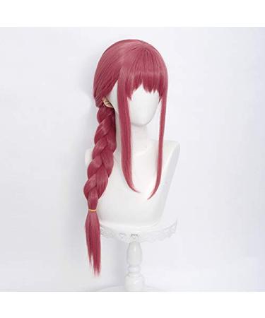 Long Pink Braids Wig for Makima Cosplay - Anime Braided Wig with Bangs for Chainsaw Man Halloween Party + Free Cap - Buy Online on GoSupps.com