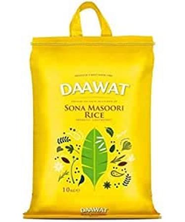 veenas Daawat Sona Masoori Rice 10kg | Aromatic And LightWeighted Rice | High Nutrients and Vitamins Contained Rice | Indian Origin | High Fibre | White Rice | 10kg Bag