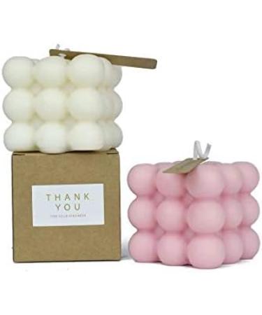 Small Bubble Cube Candle - Aromatherapy Soy Wax Scented Candle | Relaxing Birthday Gift (White Cube - Buy Online on GoSupps.com