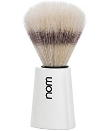 Nom CARL Series Shaving Brush - Pure Bristle & White Plastic - International Shipping - Buy Online on GoSupps.com