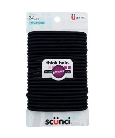 Scunci Black Elastics for Thick Hair 72 Count - No-Damage Hair Ties - Buy Online on GoSupps.com
