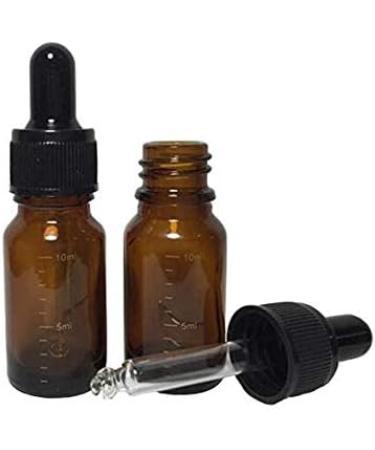 3 Pcs Empty Refillable Amber Glass Graduated Dropper Bottle Essential Oil Cosmetics Elite Fluid Container Jar Pot Holder with Glass Pipette Dropper (10ml/0.34oz) - Buy Online on GoSupps.com