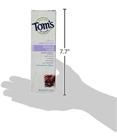 Tom's of Maine Whole Care Toothpaste - Cinnamon Clove 4.7 oz | Natural Oral Care Buy Internationally - Buy Online on GoSupps.com