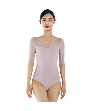 Dons Girl Dance Ballet Leotard for Women's Ballet Dance Leotards Dance Bodysuit 1/2 Sleeve Leotards Ballet Leotard for Women X-Small See Frog Purple
