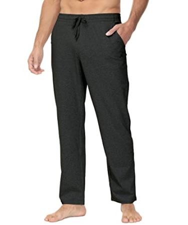 HARTPOR Men's Joggers Sweatpants Athletic Yoga Pants Casual Loose Fit Running Sweat Pants with Pockets Straight Leg Dark Grey Medium