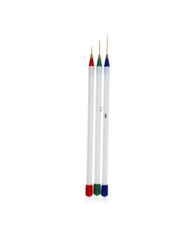 FRCOLOR 3 Pieces Nail Puller Nail Polish Pen Nail Accessories Nail Pen Nail Art Set Nail Pen Nail Drawing Pen Pull Women Girls Nail Art Line Nail Pen Manicure Writing Brush White