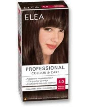 ELEA PROFESSIONAL PERMANENT HAIR COLOR CREAM 4.0 Medium brown WITH OIL CARE COMPLEX - Buy Online on GoSupps.com