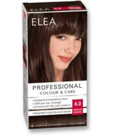 ELEA PROFESSIONAL PERMANENT HAIR COLOR CREAM 4.0 Medium brown WITH OIL CARE COMPLEX