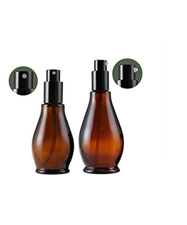 Buy Refillable Amber Glass Pump Bottles with Black Pump - 30ml | 2 Pack - Eco-Friendly & Durable | International Shipping Available - Buy Online on GoSupps.com