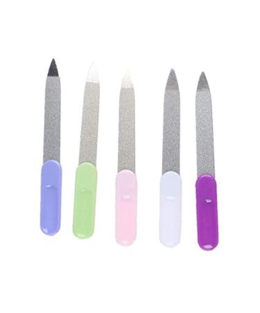 Cafurty Nail Tools - 5pcs Metal Double Sided Nail File Stainless Steel Manicure Pedicure Tools Files - Metal Nail File Men Filer for Toenails Stainless Steel Fingernail Files 5 Pack