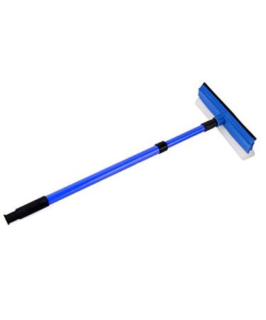 Warooma Lengthened Window Squeegee Cleaner Brush Shower Car Wiper Extendable Squeegee Tool Sponge for Mirror Glass Door Ceiling (Blue)