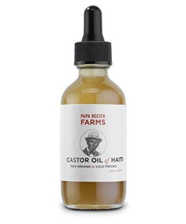 Organic Castor Oil - How Mother Nature Would Want It - 2oz - 100% Pure - Cold Pressed - Hexane Free - For Hair  Skin  Eyelashes  Eyebrows & Nails - from Papa Rozier Farms