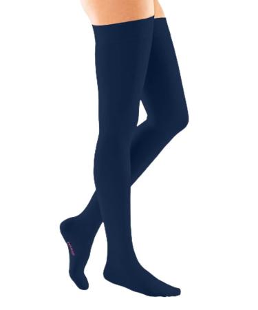 Medi - Medive Forte compression stockings Schenkhoch |Medical compression stockings CCL 2 for women and men |Compression stockings size I - Small foot |marine