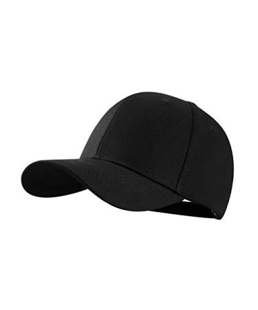 Baseball Cap Men Women Adjustable Plain Dad Hats Low Profile Solid Ball Cap Black