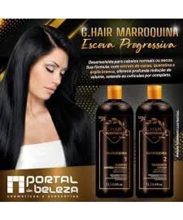 G.Hair Marroquina Brazilian Keratin Treatment 2L | Progressive Brush for Smoothing & Straightening | Volume Reducer | 100% Straight Hair | Free Gifts $30 Value - Buy Online on GoSupps.com
