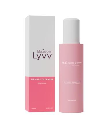 MAISON LYVV Biphase Cleanser 4-in-1 Oil & Water Make-up Removing Hydrating Face Wash Gentle Double Cleansing Natural Formula for All Skin Types 3.38 fl oz